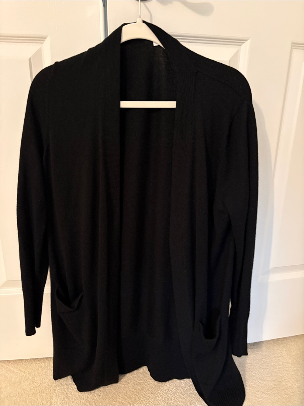 Nordstrom Black Open-Front Cardigan with Pockets